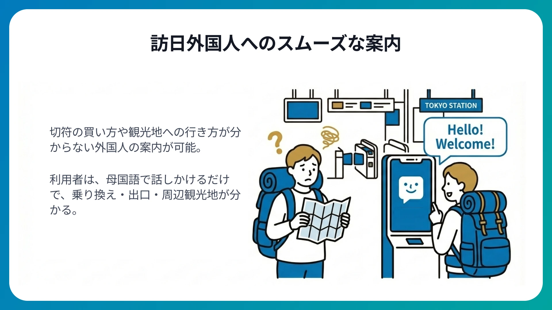 訪日外国人にスムーズな多言語案内を提供